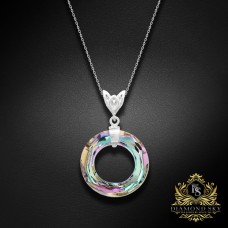 Sudraba kulons „Cosmic Ring (Vitrail Light)“ ar Swarovski™ kristāliem