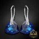 Sudraba auskari „Vakara Mirdzums (Bermuda Blue)“ ar Swarovski® kristāliem