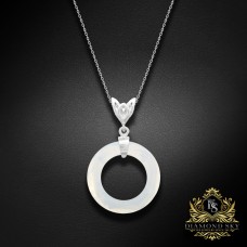 Sudraba kulons „Cosmic Ring (White Opal)“ ar Swarovski™ kristāliem