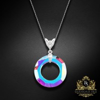 Sudraba kulons „Cosmic Ring (Aurora Borealis)“ ar Swarovski® kristāliem