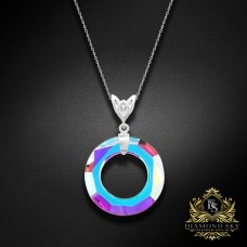 Sudraba kulons „Cosmic Ring (Aurora Borealis)“ ar Swarovski® kristāliem