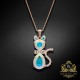 Kulons „Solar Cat (Aurora Borealis)“ ar Swarovski® kristāliem