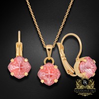 Komplekts sievietēm „Maģiskais Kvadrāts (Maroon Ignite)“ ar Swarovski® kristāliem