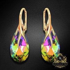 Sudraba auskari „Baroka VII (Vitrail Medium)“ ar Swarovski™ kristāliem