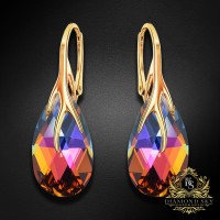 Sudraba auskari „Baroka VII (Volcano)“ ar Swarovski™ kristāliem