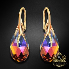 Sudraba auskari „Baroka VII (Volcano)“ ar Swarovski™ kristāliem