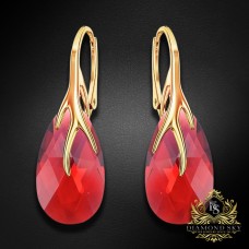 Sudraba auskari „Baroka VII (Scarlet)“ ar Swarovski™ kristāliem