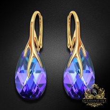 Sudraba auskari „Baroka VII (Heliotrope)“ ar Swarovski™ kristāliem