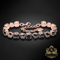 Bracelet “Romantic Tenderness II” (Jet Hematite / Light Chrome) embellished with Crystals by Swarovski®
