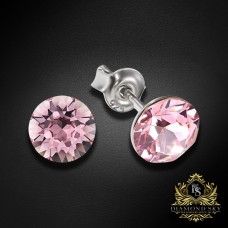 Sudraba auskari „Klasika (Light Rose)“ ar Swarovski™ kristāliem
