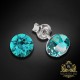 Sudraba auskari „Klasika (Blue Zircon)“ ar Swarovski™ kristāliem