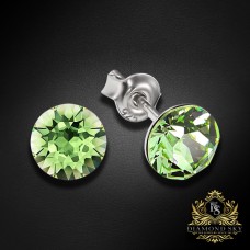 Sudraba auskari „Klasika (Peridot)“ ar Swarovski™ kristāliem