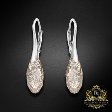 Sudraba auskari „Anšante (Rose Patina)“ ar Swarovski™ kristāliem