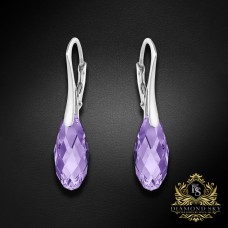 Sudraba auskari „Enchanté (Tazanite)“ ar Swarovski® kristāliem
