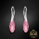 Sudraba auskari „Enchanté (Light Rose)“ ar Swarovski® kristāliem