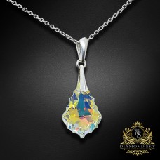 Sudraba kulons „Baroque IV (Aurora Borealis)“ ar Swarovski® kristāliem