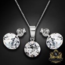 Sudraba komplekts „Klasika“ ar Swarovski™ kristāliem