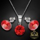Sudraba komplekts sievietēm „Klasika (Light Siam)“ ar Swarovski® kristāliem