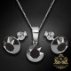 Sudraba komplekts „Klasika (Jet Hematite)“ ar Swarovski™ kristāliem