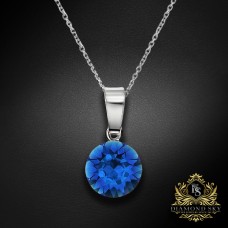 Sudraba kulons „Classic (Capri Blue)“ ar Swarovski® kristāliem