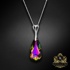 Sudraba kulons „Rainbow Waterfall (Vitrail Medium)“ ar Swarovski® kristāliem