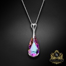 Sudraba kulons „Varavīksnes Kaskāde (Vitrail Light)“ ar Swarovski™ kristāliem