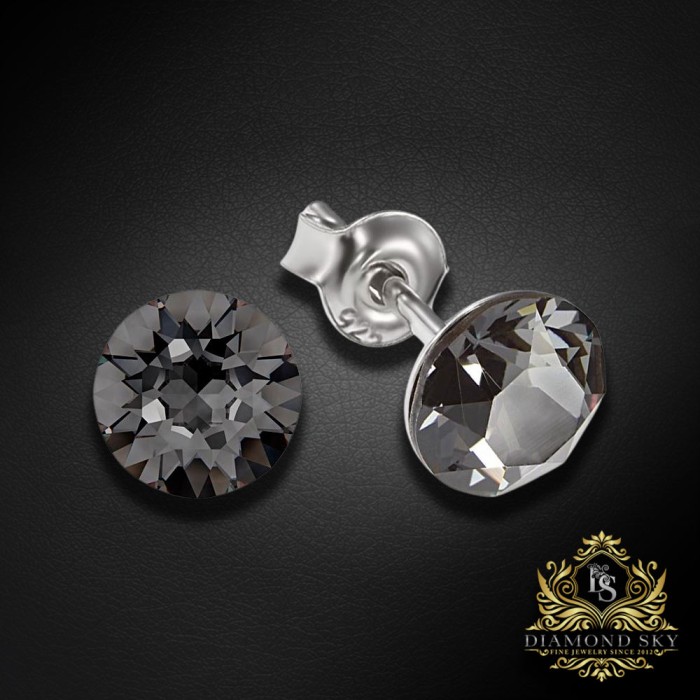 Sudraba komplekts sievietēm „Klasika (Silver Night)“ ar Swarovski® kristāliem