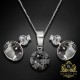 Sudraba komplekts sievietēm „Klasika (Silver Night)“ ar Swarovski® kristāliem