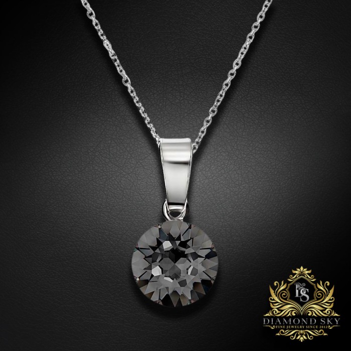 Sudraba komplekts sievietēm „Klasika (Silver Night)“ ar Swarovski® kristāliem