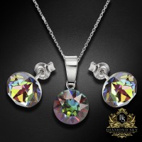 Sudraba komplekts sievietēm „Klasika (Vitrail Medium)“ ar Swarovski® kristāliem
