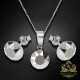 Sudraba komplekts sievietēm „Klasika (Light Chrome)“ ar Swarovski® kristāliem