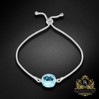 Sudraba rokassprādze „Žilbinošais Mirdzums (Aquamarine)“ no 925 proves sudraba