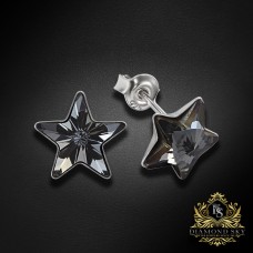 Sudraba auskari „Zvaigznīte (Silver Night)“ ar Swarovski® kristāliem