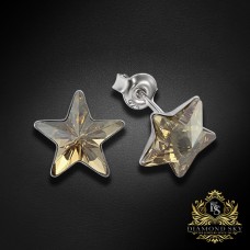 Sudraba auskari „Zvaigznīte (Golden Shadow)“ ar Swarovski® kristāliem
