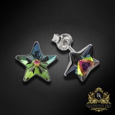 Bērnu sudraba auskari „Zvaigznīte (Vitrail Medium)“ ar Swarovski™ kristāliem