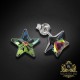 Bērnu sudraba auskari „Zvaigznīte (Vitrail Medium)“ ar Swarovski™ kristāliem
