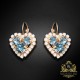 Auskari „Atklāta Sirds (Aquamarine Blue)“ ar Swarovski™ kristāliem
