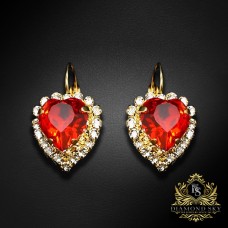 Auskari „Okeāna Sirds (Light Siam)“ ar Swarovski™ kristāliem