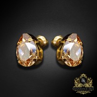 Earrings “Venus II (Golden Shadow)” created with Crystals by Swarovski®