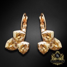 Auskari „Bermudu Trijstūris III (Golden Shadow)“ ar Swarovski® kristāliem