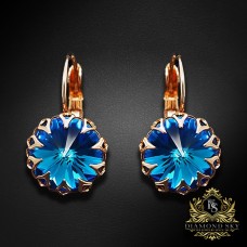 Auskari „Vintāžš III (Bermuda Blue)“ ar Swarovski™ kristāliem