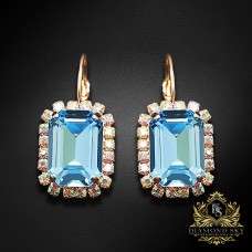 Auskari „Lourdes II (Aquamarine Blue)“ ar Swarovski® kristāliem
