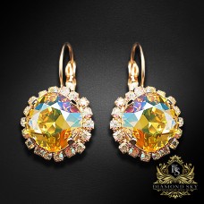 Auskari „Žilbinošais Mirdzums III (Light Topaz Shimmer)“ ar Swarovski® kristāliem