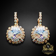 Auskari „Klaris VII (White Patina)“ ar Swarovski™ kristāliem