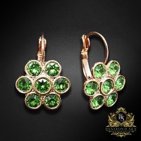 Earrings “Spring” (Fern Green) dazzling with Crystals by Swarovski®