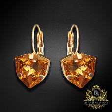 Auskari „Bermudu Trijstūris (Light Colorado Topaz)“ ar Swarovski® kristāliem