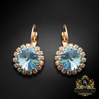 Earrings “Clarice IX” (Aquamarine Blue) dazzling with Crystals by Swarovski®