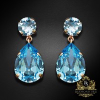 Auskari „Kristāla Piliens IV (Aquamarine Blue)“ ar Swarovski® kristāliem