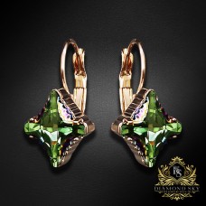 Auskari „Bizantijas Krusts (Peridot Scarabaeus Green)“ ar Swarovski® kristāliem