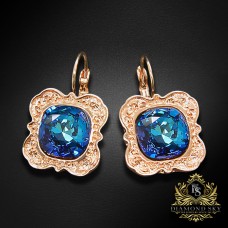 Auskari „Nostalģija (Bermuda Blue)“ ar Swarovski™ kristāliem